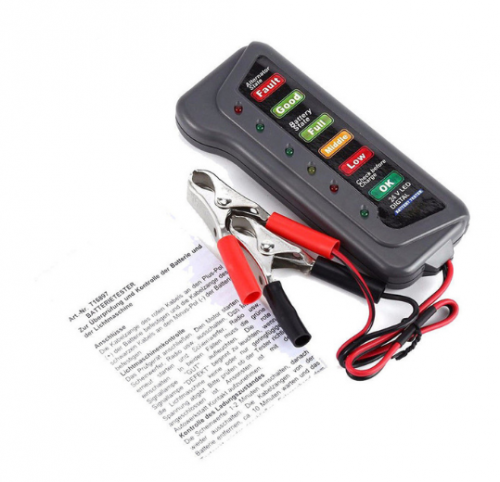 12V LED Digital Battery Alternator Tester Battery Tester Battery Level Monitor 6 LED Light Display For Car For Motorcycle Trucks