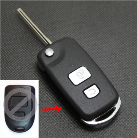 for CHERY EASTER 2 Buttons Uncut Brass Blade Modified Remote Blank Key Shell 1 PC