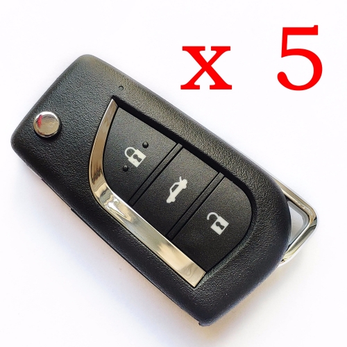 5 pieces Xhorse VVDI Toyota Type Universal Remote Control 3 Buttons - with Blades & Logos