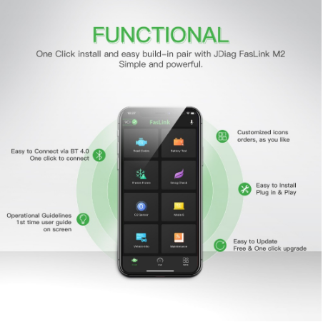 JDiag Faslink M2 Auto code reader 4.0 Bluetooth Scanner support iPhone Android