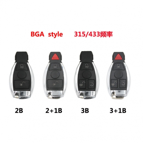 315/433 MHZ Keyless Remote Key 2 3 4 Button BGA style with Chip for Mercedes-Benz 2000+