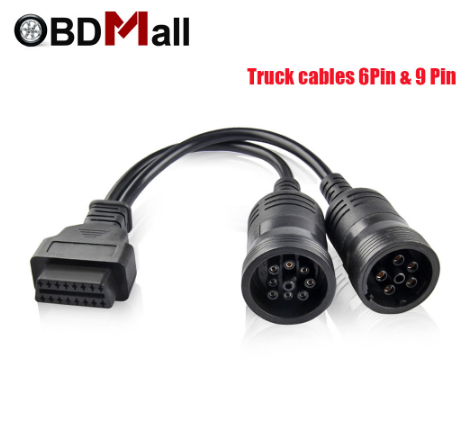 Hot Sale Truck Cables CDP Pro OBD2 OBDII car cable Trucks Diagnostic tool connect cable 6pin & 9pin Trucks Cables For TCS CDP