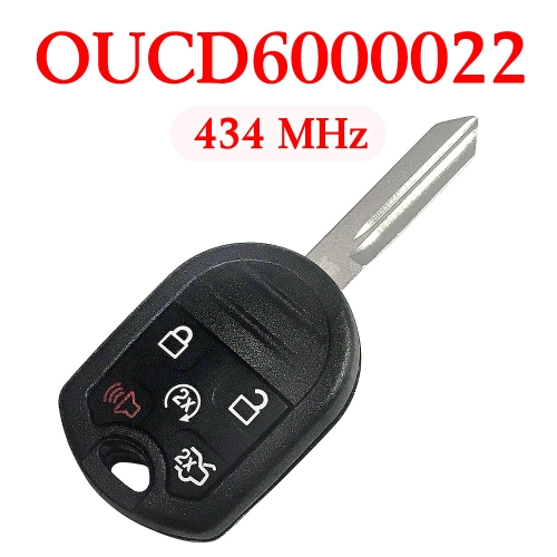 4+1 Buttons 434 MHz Remote Head Key for Lincoln / Ford 2007-2018 - OUCD6000022 ( with 4D63 80 Bit Chip)