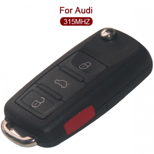 315 MHz 3+1 Buttons Flip Remote Key for Audi A8 Old Model