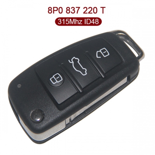 AK008056 for Audi 3 Button Flip Key 315MHZ ID48 8P0 837 220 T