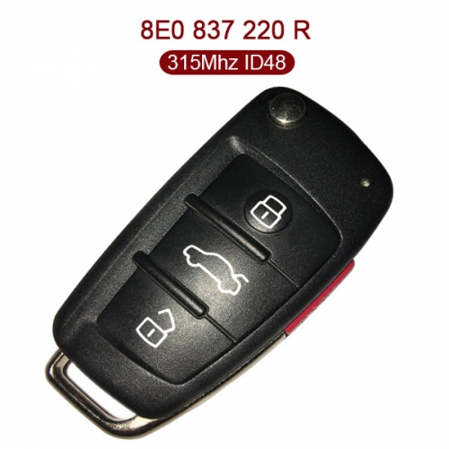 Original 3+1 Buttons 315 MHz Flip Remote Key for Audi A4 - 8E0 837 220R