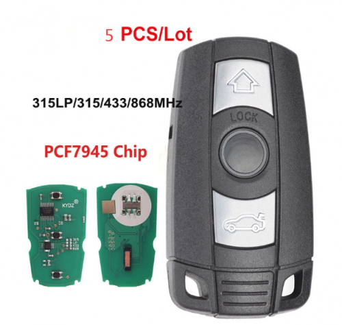 315/433/315LP/868MHz 3 Buttons Remote Control Car Key Fob Case PCF7945 Chip KR55WK49123 ---5 PCS