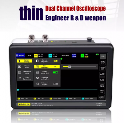 FNIRSI-1013D Digital tablet oscilloscope dual channel 100M bandwidth 1GS sampling rate tablet digital oscilloscope