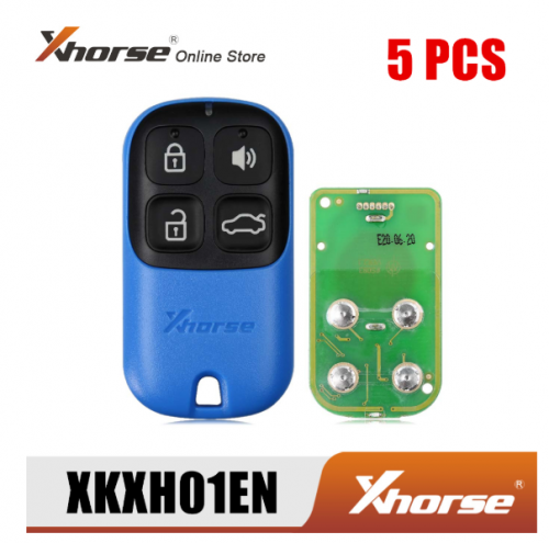XHORSE XKXH01EN Universal Remote Key 4 Buttons for VVDI Key Tool English Version 5PCS/Lot