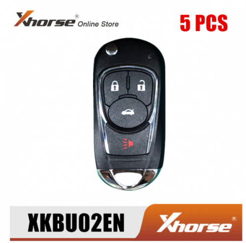 Xhorse XKBU02EN Wire Remote Key for Buick Flip 4 Buttons English 5pcs/Lot