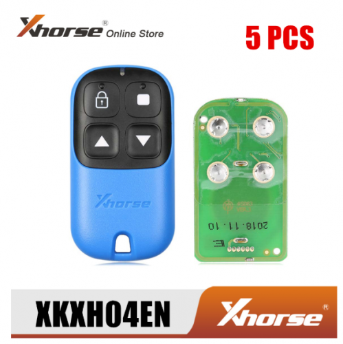 Xhorse XKXH04EN Garage Remote Key 4 Buttons Blue 5pcs/Lot