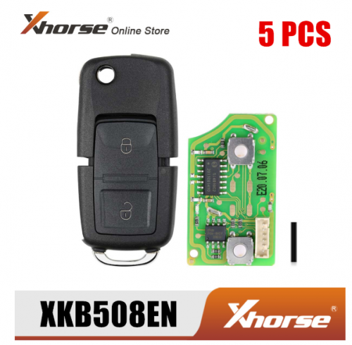 XHORSE XKB508EN Wire Universal Remote Key B5 Style 2 Buttons English Version 5pcs/Lot