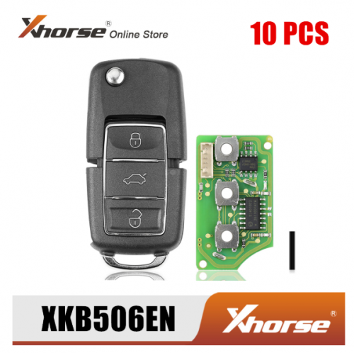 Xhorse XKB506EN Wire Remote Key for VW B5 Flip 3 Buttons Extreme Black English Version 10pcs/Lot