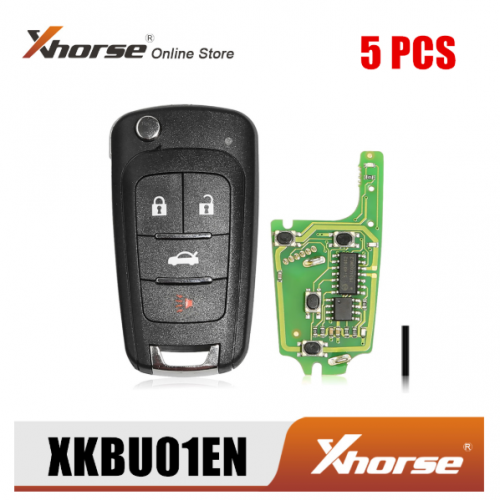Xhorse XKBU01EN Wire Remote Key for Buick Flip 4 Buttons English Version 5PCS/Lot