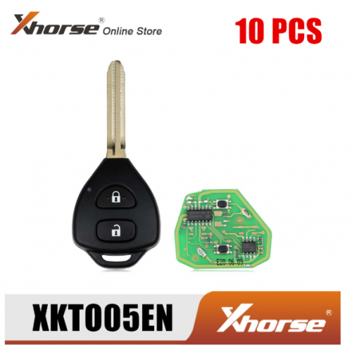 Xhorse XKTO05EN Wire Remote Key for Toyota Flat 2 Buttons Triangle English Version 10PCS/Lot