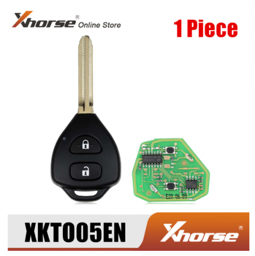Xhorse XKTO05EN Wire Remote Key for Toyota Flat 2 Buttons Triangle English Version 1 Piece