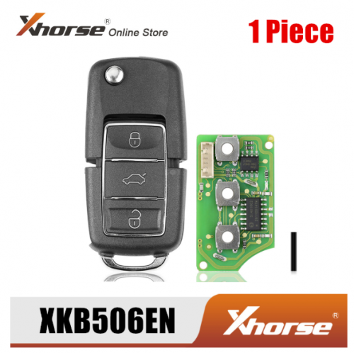 Xhorse XKB506EN Wire Remote Key for VW B5 Flip 3 Buttons Extreme Black English Version 1 Piece