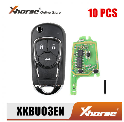 Xhorse XKBU03EN Wire Remote Key for Buick Flip 3 Buttons English Version 10pcs/Lot