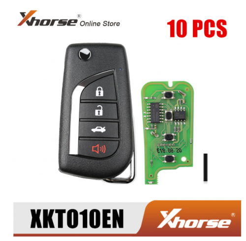 Xhorse XKTO10EN Wired Universal Remote Key for Toyota Flip 4 Buttons English Version 10pcs/lot