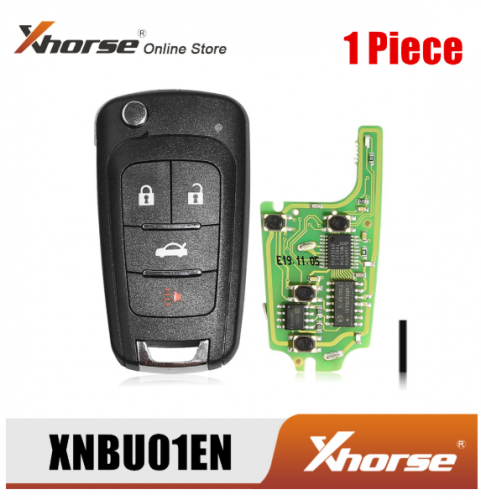 Xhorse XNBU01EN Wireless Remote Key for Buick Flip 4 Buttons English Version 1 Piece
