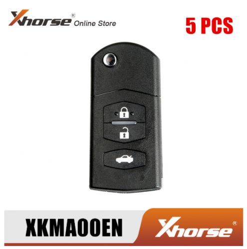 Xhorse XKMA00EN Wire Remote Key for Mazda Flip 3 Buttons English 5pcs/Lot