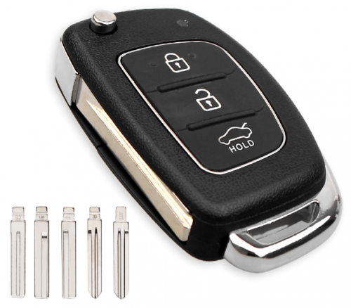 3 Buttons Flip Folding Remote Auto Car Key Shell Blanks For Hyundai Solaris IX35 IX45 ELANTRA HB20 Verna Solaris