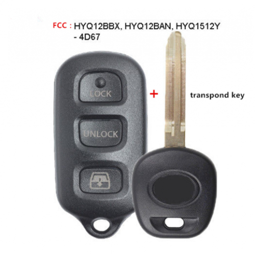 Replacement Remote Key Set for Toyota 2003 2004 2005 2006 2007 2008 2009 4Runner , 2003-2008 Sequoia FCC:HYQ12BBX