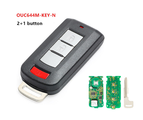 315MHz ID46 PCF7952 Chip OUC644M-KEY-N 2+1 3 Button Remote Key Fob for Mitsubishi Lancer Outlander with Uncut Blade