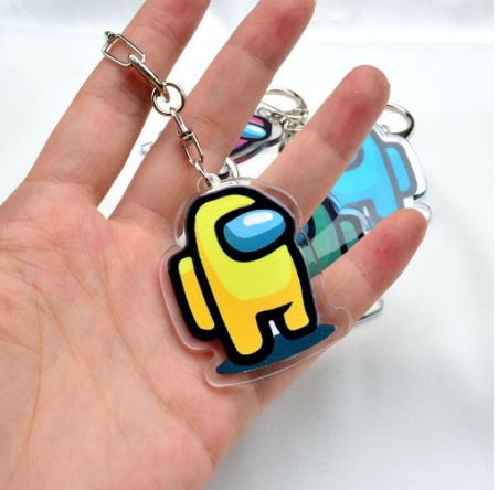 1pcs Hot Games Among Us Keychain Acrylic Colourful Christmas Gift Keychains for Car Keys Decoration Accessories
