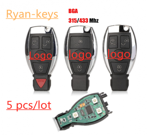 Smart Remote Key 3 Button 433MHz NEC Chip for Mercedes-Benz 2000+ With Logo