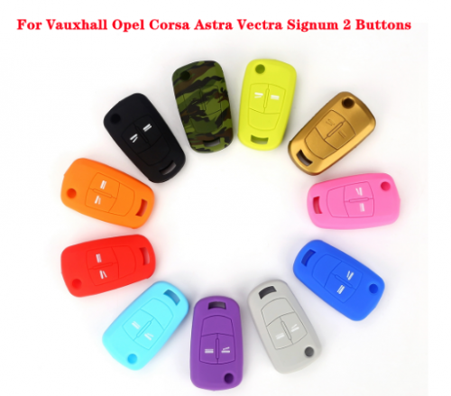 Hot silicone car key cover case shell fob for Vauxhall Opel Corsa Astra Vectra Signum 2 Buttons remote key shell