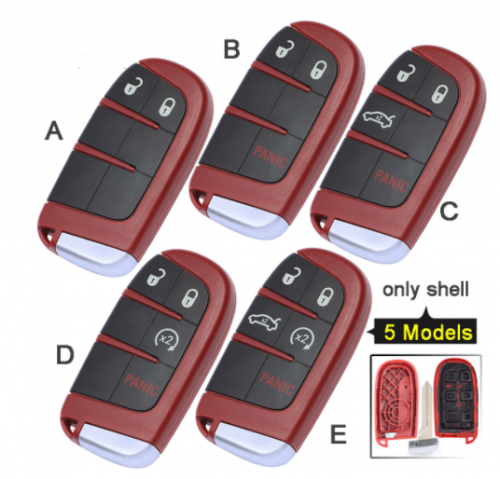 For Dodge Challenger Charger Dart Durango, for Chrysler 300 Replacement 2 2+1 3/ 3+1 4/ 4+1 5 Button Remote Key Shell Fob