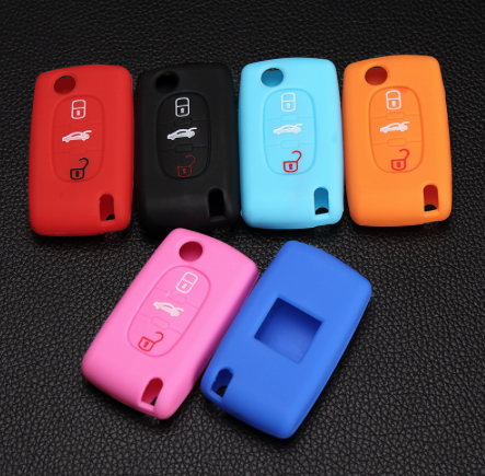 3 buttons Silicone Car Key Case For PEUGEOT 207 307 308 407 408 For Citroen C3 C4 C4L C5 C6 Protector Cover