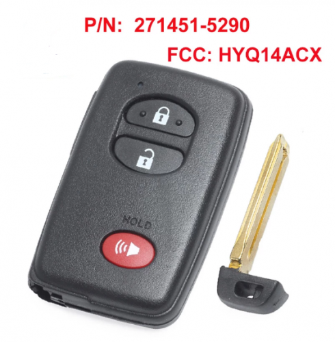 Smart Prox Remote Key for Toyota Venza Prius 2011 2012 2013 2014 2015 2016 FCC ID: HYQ14ACX P/N: 271451-5290