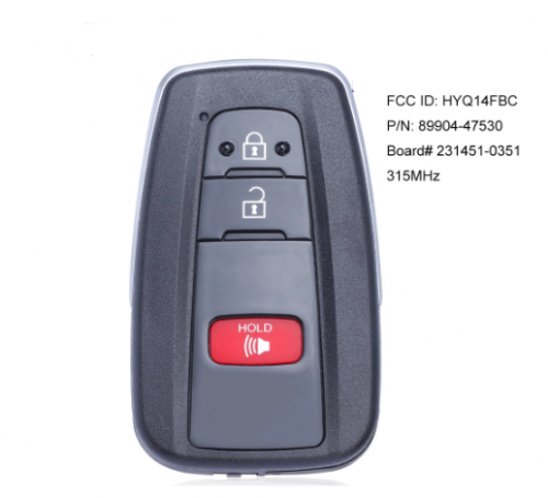 FCCID: HYQ14FBC P/N: 89904-47530 Smart Keyless Remote Key Fob 315MHz for Toyota Prius 2016 2017 2018 2019 231451-0351