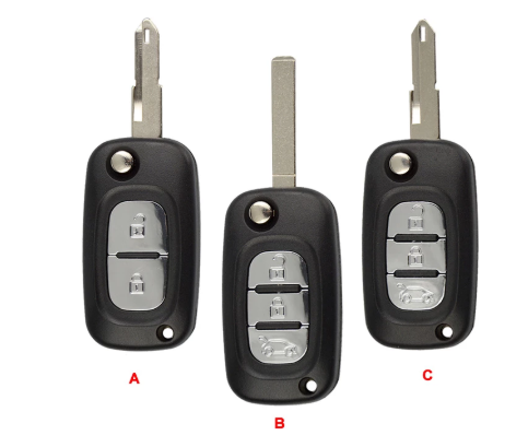 Replacement Car Key Shell for Renault Clio Megane Kangoo Modus Fluence 2009-2015 2/3 Buttons Flip Remote Key no logo