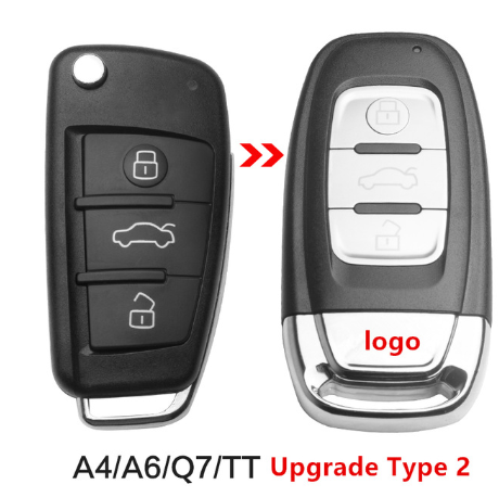 Car Modified Remote Key Shell Keyless Smart Key Case Upgrade for Audi A3 A4 A6 A8 TT Q2 Q3 Q5 Q7 S3 A5 A7 RS3 Remote Key Cover