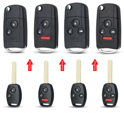 2/3/4 Buttons Modified Filp Remote Key Shell Fob Case For Honda Fit CRV Civic Insight Ridgeline HRV Jazz ACCORD 2003-2013