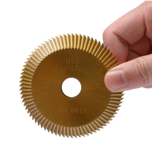 0011 HSS-TIN cutting saw blade 70*7.3*12.7mm*80T key machine cutter mini circular saw  φ70*7.3*φ12.7*40°*80T