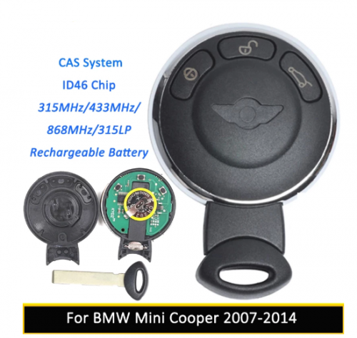 315MHZ For BMW Mini Cooper Smart KR55WK49333 3 Buttons Remote Control Car Key Fob Case Keyless Entry Key Fob IYZKEYR5602