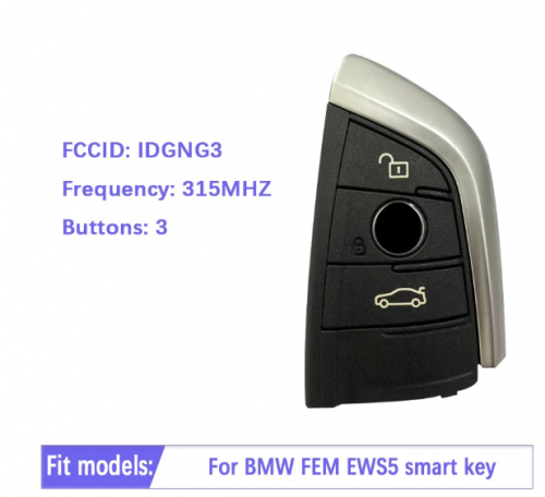 Original 3 Button BMW FEM EWS5 Smart Key IDGNG3 Keyless Go Smart Key