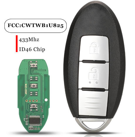 Remote Car Key 433Mhz ID46 PCF7952 Chip CWTWB1U825 For NISSAN Micra Juke Note Leaf Cube Navara 2 Buttons No Logo
