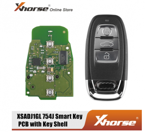 Xhorse XSADJ1GL 754J Smart Key PCB for Audi with Key Shell Complete Key