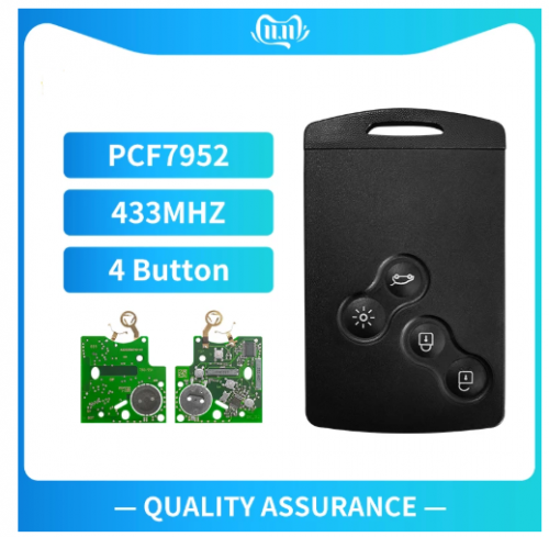 4 Button Smart Card Car Key 433Mhz PCF7952 Chip Remote Key for Renault Megane 3 2009 - 2014