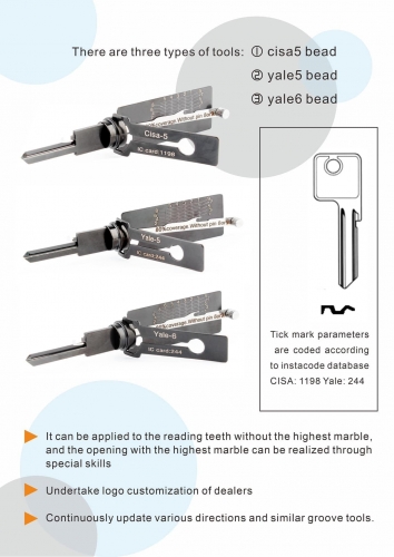 New arrived  tool yale6  yale5 and  cisa5 for open house locks