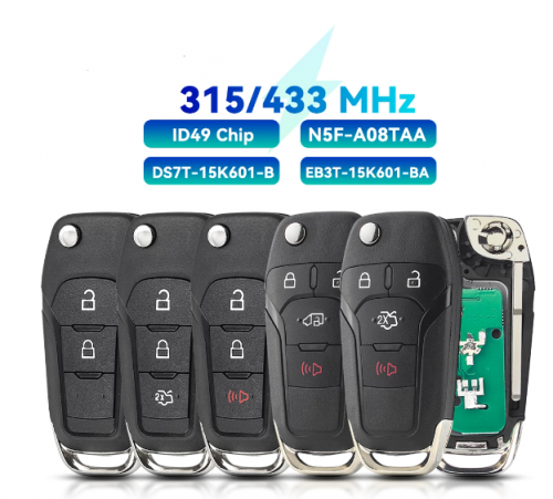 Ford N5F-A08TAA / EB3T-15K601-BA / DS7T-15K601-B Remote Car Key For Ford Ranger F150 2013 - 2018 ID49 Chip 315/433MHz