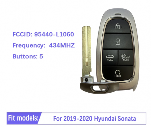 Original for 2019-2020 Hyundai Sonata 5 Button Smart Key Fcc TQ8-F08-4F27 Part number 95440-L1060 434MHZ