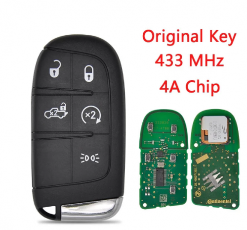 Original Keyless 5 Button for Fiat 500 500L 500X 2016+ Smart Remote Key Fob Auto Control 433MHz 4A Chip SIP22 Blade