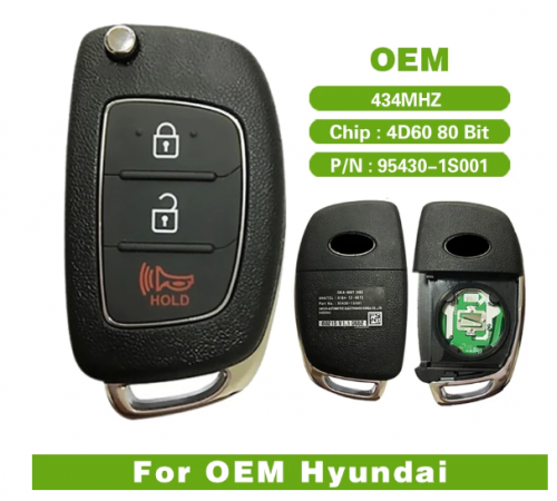 Original Flip Key For Hyundai 433Mhz 4D60 80 Bit, Part Number 95430-1S001