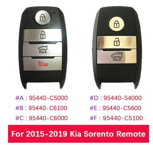 Genuine / Aftermarket 2015-2019 Kia Sorento Smart Key 95440-C5000 95440-C6100 95440-C6000 95440-S4000 95440-C5600 95440-C5100